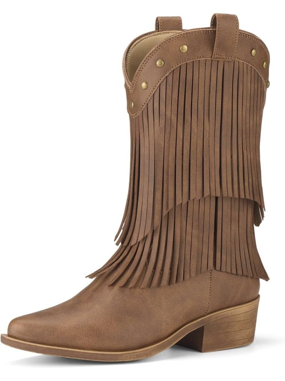 Girls Brown Snip Toe Outsole Kids Western Stylish Comfortable All Seasons Boots